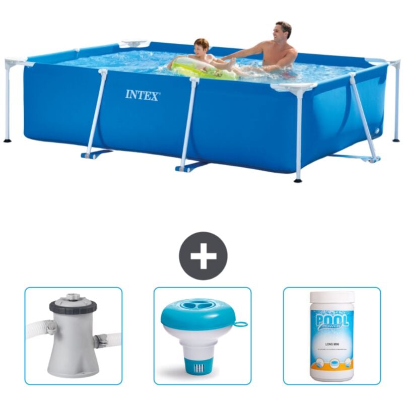 Intex - Piscine Cadre Rectangulaire 260 x 160 x 65 cm - Bleue - Incluse Accessoire CB77
