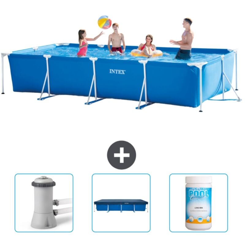 Intex - Piscine Cadre Rectangulaire 450 x 220 x 84 cm - Bleue - Incluse Accessoire CB75