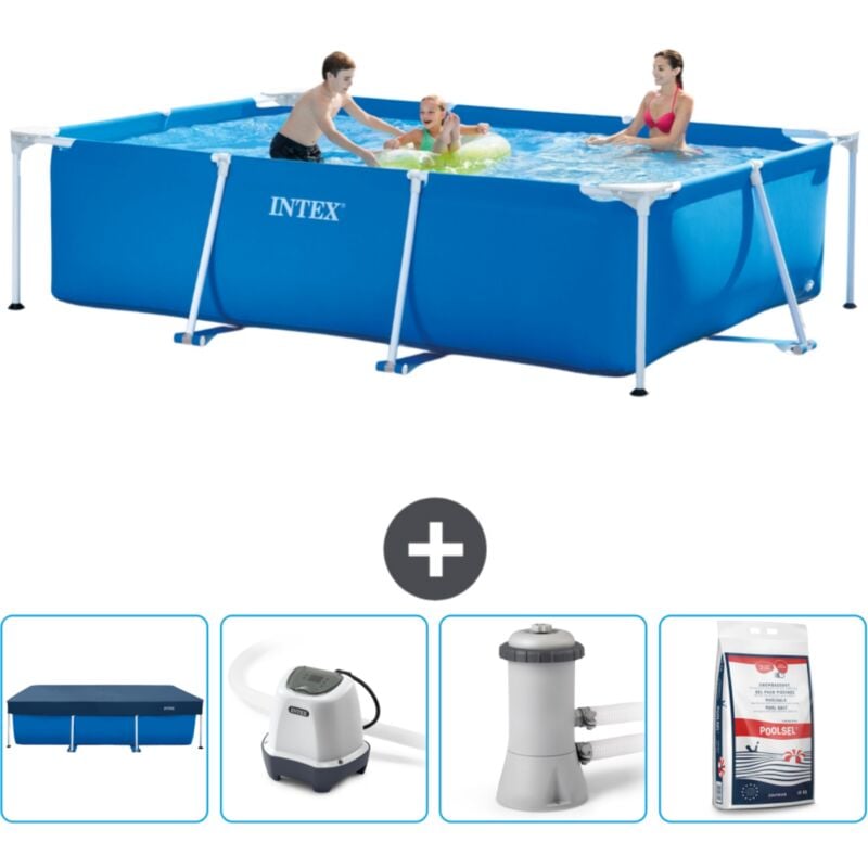 Piscine Cadre Rectangulaire Intex 300 x 200 x 75 cm - Bleue - Incluse Accessoire CB53