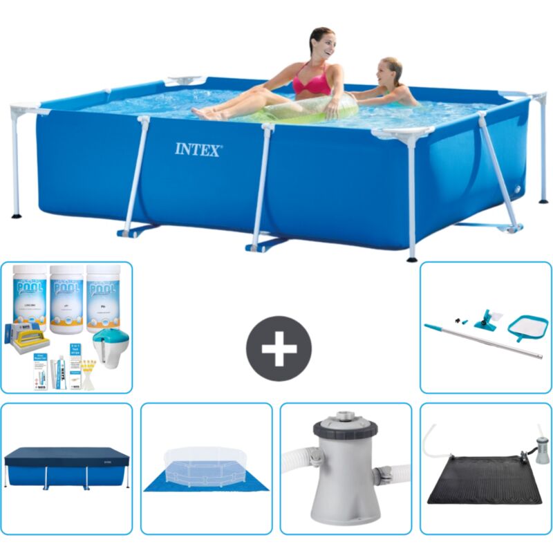 Intex - Piscine Cadre Rectangulaire 220 x 150 x 60 cm - Bleue - Incluse Accessoire CB97