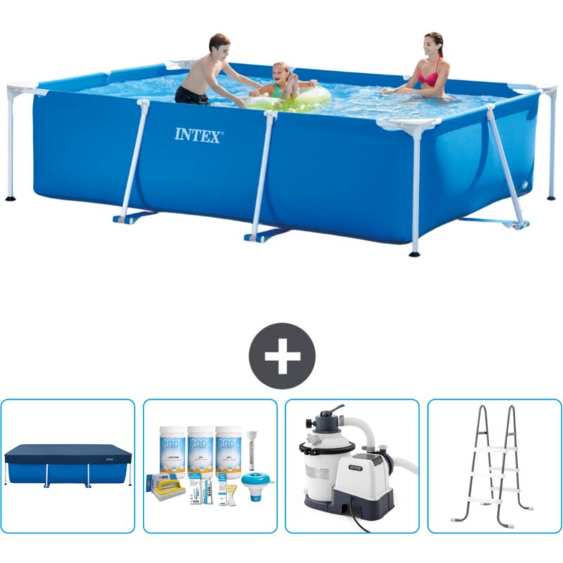 Piscine Cadre Rectangulaire Intex - 300 x 200 x 75 cm - Bleue - Incluse Accessoire CB64