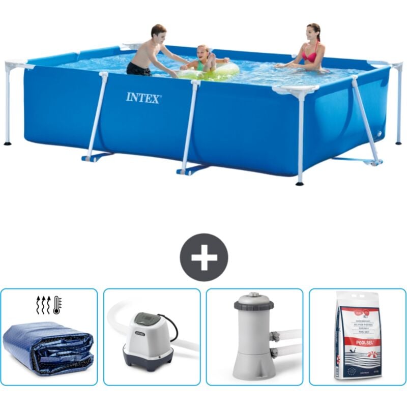 Piscine Cadre Rectangulaire Intex 300 x 200 x 75 cm - Bleue - Incluse Accessoire CB54