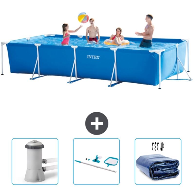Intex - Piscine Cadre Rectangulaire 450 x 220 x 84 cm - Bleue - Incluse Accessoire CB81