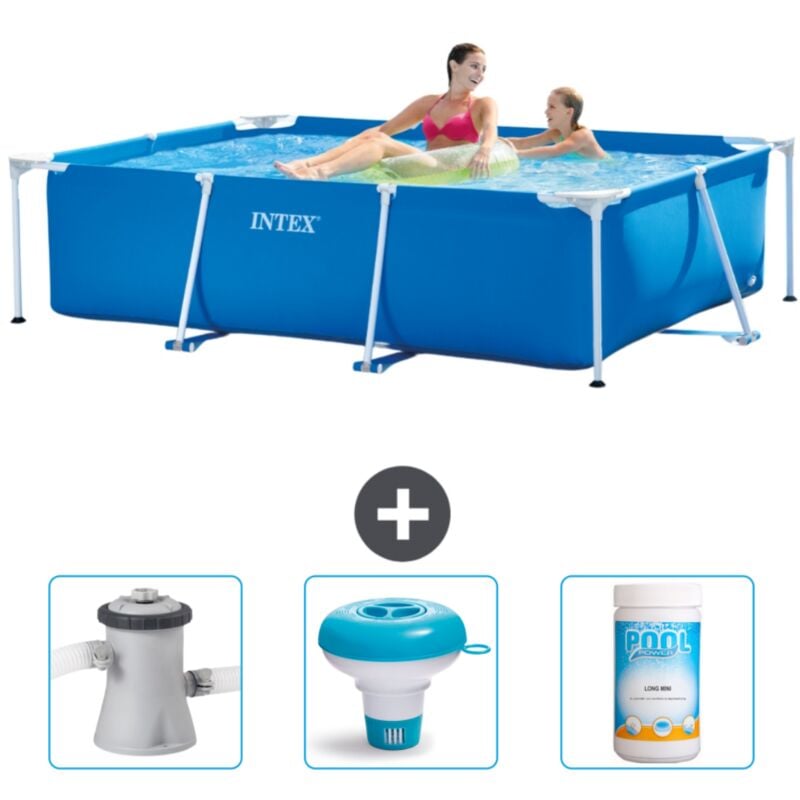 Intex - Piscine Cadre Rectangulaire 220 x 150 x 60 cm - Bleue - Incluse Accessoire CB77