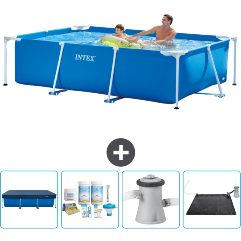 Intex - Piscine Cadre Rectangulaire 260 x 160 x 65 cm - Bleue - Incluse Accessoire CB4