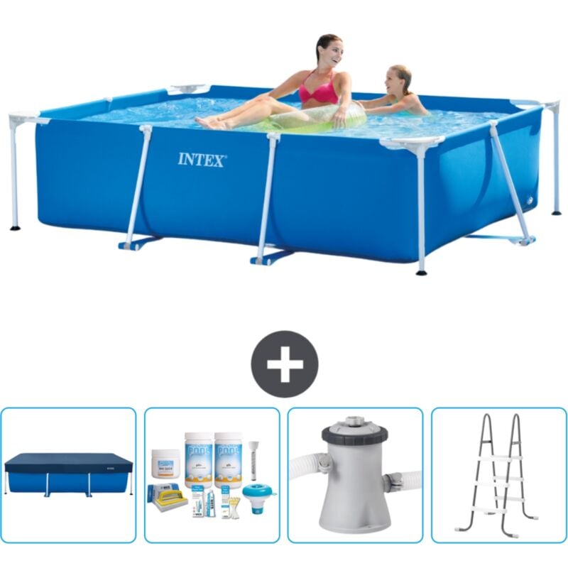 Intex - Piscine Cadre Rectangulaire 220 x 150 x 60 cm - Bleue - Incluse Accessoire CB6