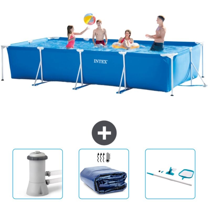 Intex - Piscine Cadre Rectangulaire 450 x 220 x 84 cm - Bleue - Incluse Accessoire CB78