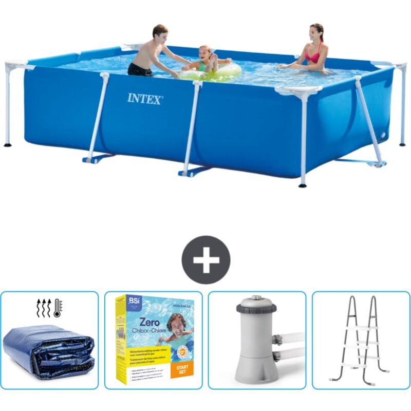 Piscine Cadre Rectangulaire Intex 300 x 200 x 75 cm - Bleue - Incluse Accessoire CB13