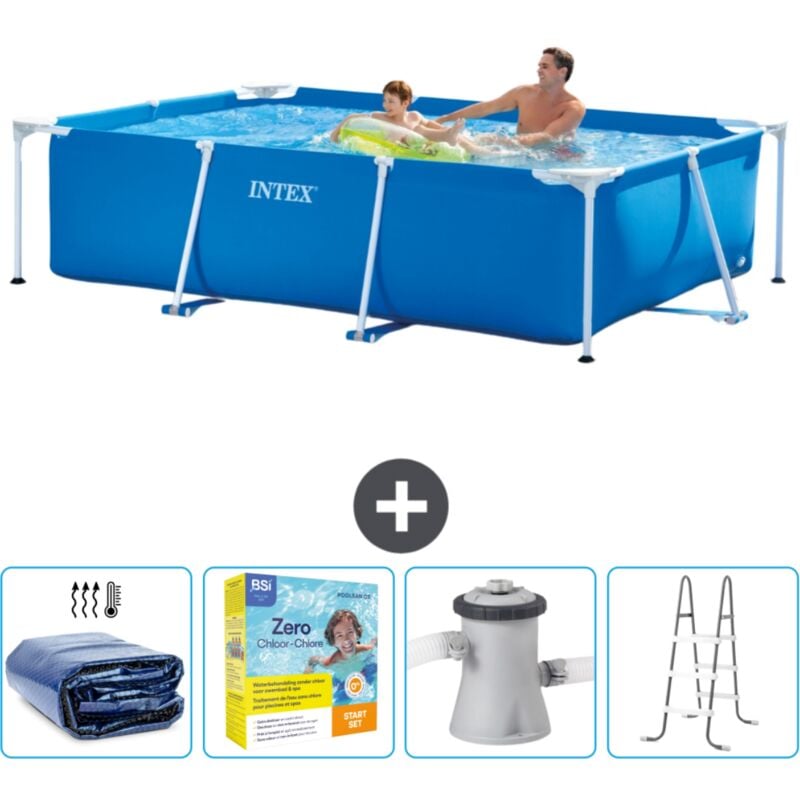 Piscine Cadre Rectangulaire Intex 260 x 160 x 65 cm - Bleue - Incluse Accessoire CB13