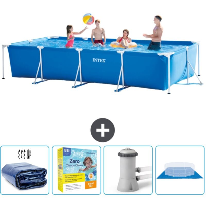 Intex - Piscine Cadre Rectangulaire 450 x 220 x 84 cm - Bleue - Incluse Accessoire CB8