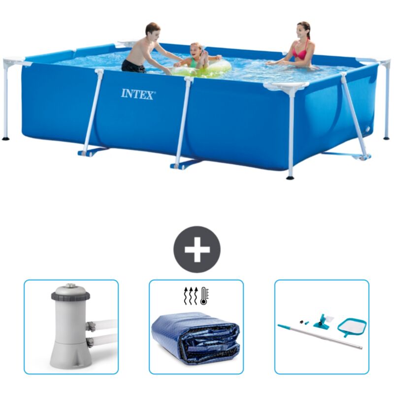 Intex - Piscine Cadre Rectangulaire 300 x 200 x 75 cm - Bleue - Incluse Accessoire CB78
