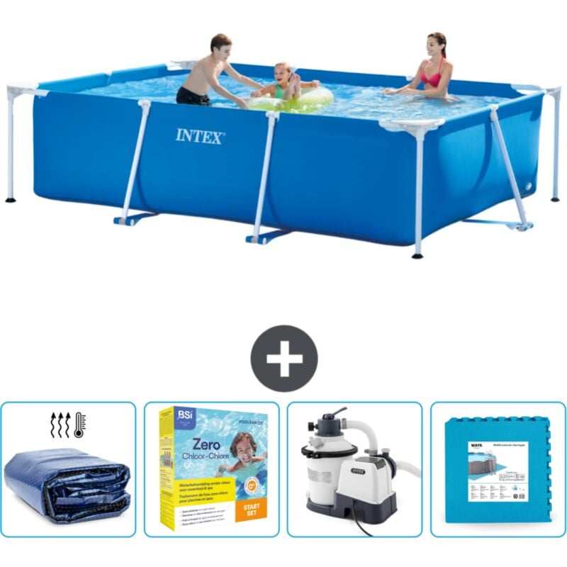 Piscine Cadre Rectangulaire Intex - 300 x 200 x 75 cm - Bleue - Incluse Accessoire CB67