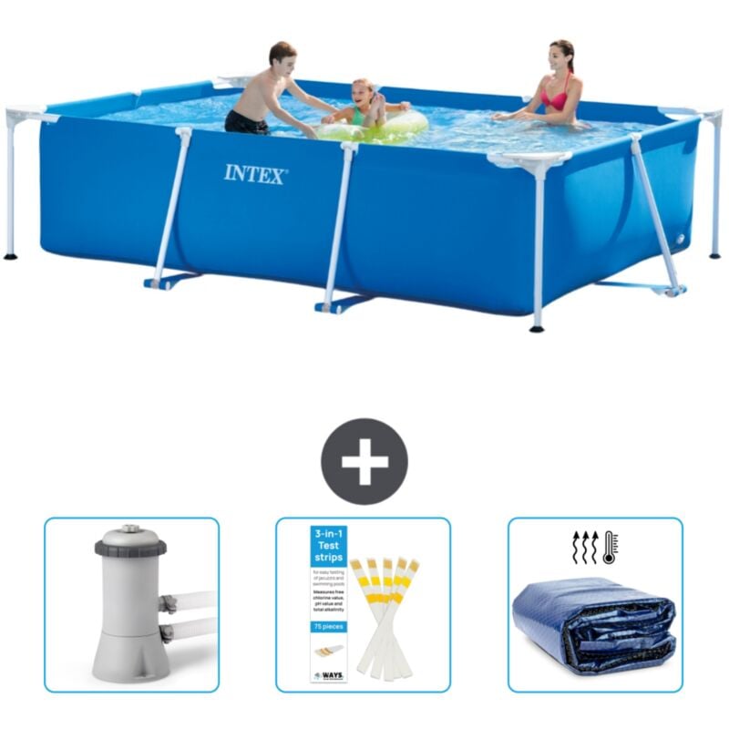 Intex - Piscine Cadre Rectangulaire 300 x 200 x 75 cm - Bleue - Incluse Accessoire CB74