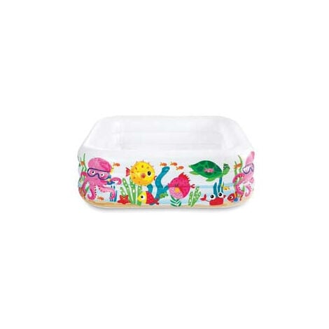 Piscine Carrée Gonflable "Aquarium" +3 Ans - cm.159x159x50h. - poids kg.3,60 (57471)