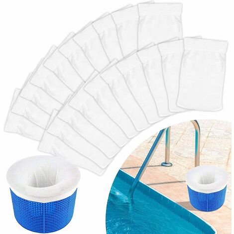 Piscine Chaussettes d'Écumeur,20 Chaussettes de Skimmer De Piscine,Filtre de piscine,Panier de skimmer,Protection de filtre,Prefiltre Pour Piscine,Pool Skimmer Socks pour Filtres,Chaussettes Skimmer