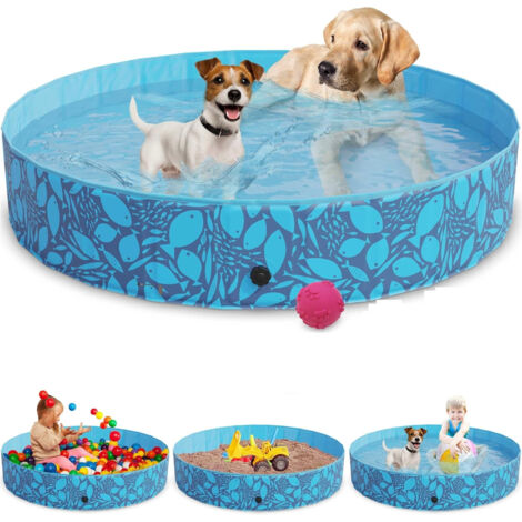 Piscine de Chien Pliable 120x30cm Antidérapant piscine pour animaux
