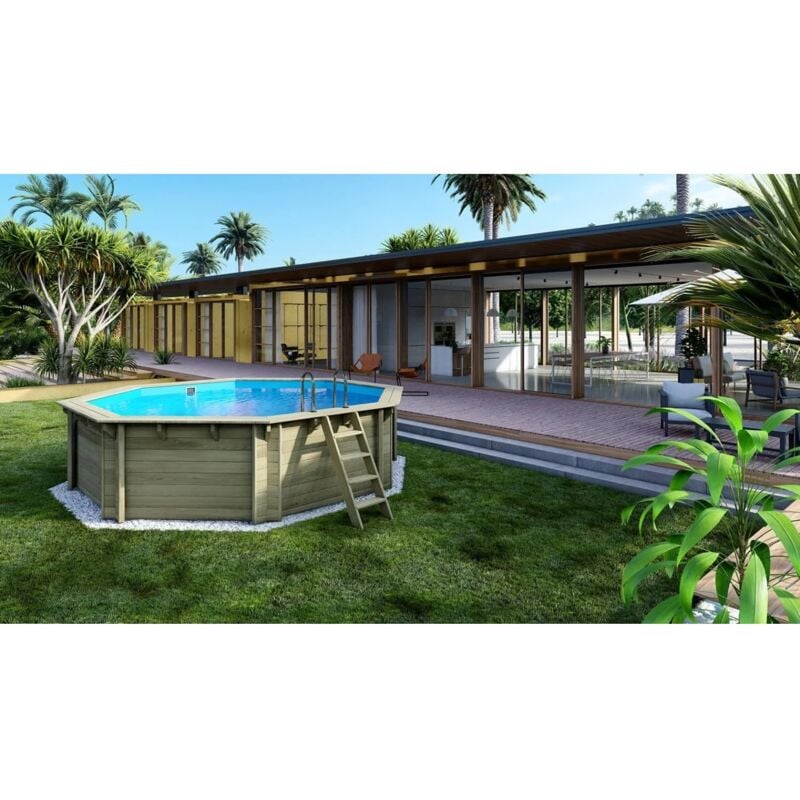 Altanka - Piscine en bois 4,71x4,72 - H.1,20 m - avec filtration