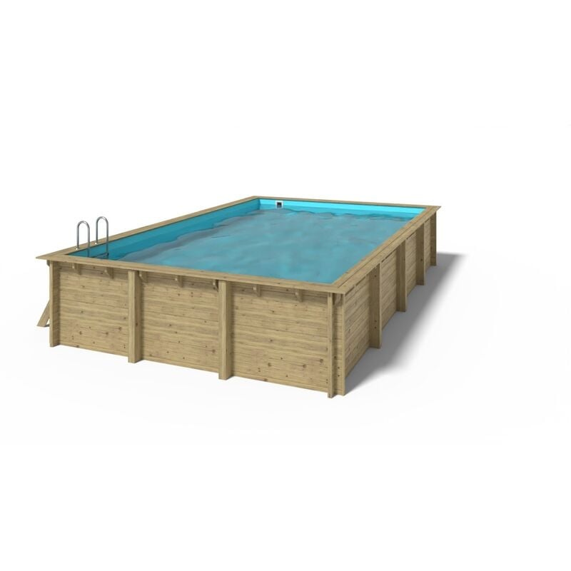 Piscine de jardin en bois - 8,20x5,20 x H.1,45m - avec filtration