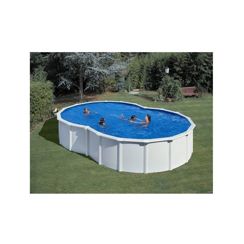 GRE - Kit piscine hors sol acier en 8 varadero avec renforts en u - Dimensions piscine: 6,40 x 3,90 x 1,20 m