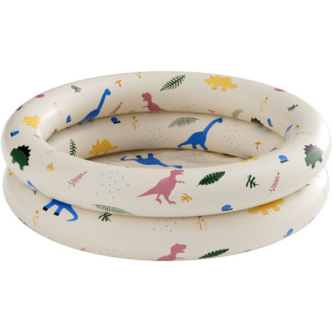 Piscine Enfant, Piscine Bebe Pataugeoire, Piscine Gonflable Enfant Dinosaure, Piscine Gonflable à Double Anneau en PVC Premium de Qualité, 90x20 cm