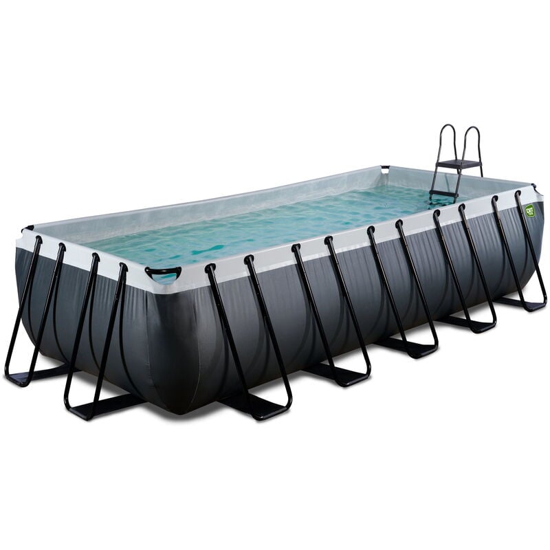 Piscine EXIT Black Leather 540x250x122cm avec pompe filtrante - noir