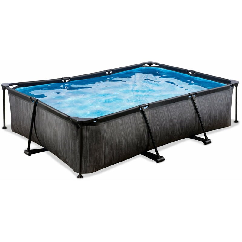 Errebi Group - Piscine exit Black Wood 300x200x65cm avec pompe filtrante - noir