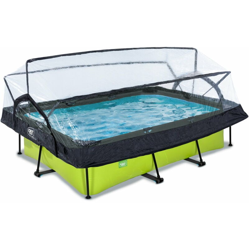Piscine EXIT Lime 220x150x65cm avec pompe filtrante et dôme - vert