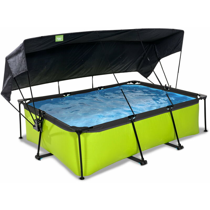 Exit Toys - Piscine exit Lime 220x150x65cm avec pompe filtrante et voile d'ombrage - vert