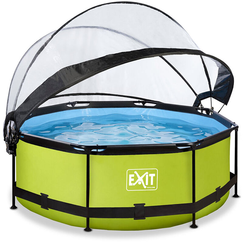 Piscine tubulaire Lime ronde 2,44 x 0,76 m avec dôme - Exit Toys