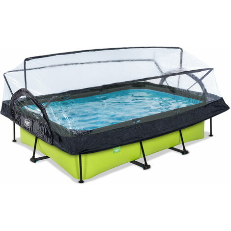 Piscine EXIT Lime 300x200x65cm avec pompe filtrante et dôme - vert
