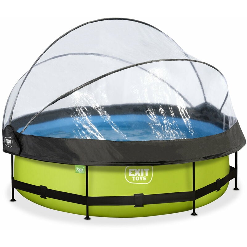 Exit Toys - Piscine exit Lime ø300x76cm avec pompe filtrante et dôme - vert