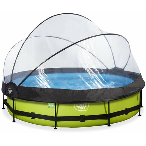 Piscine EXIT Lime ø360x76cm avec pompe filtrante et dôme - vert