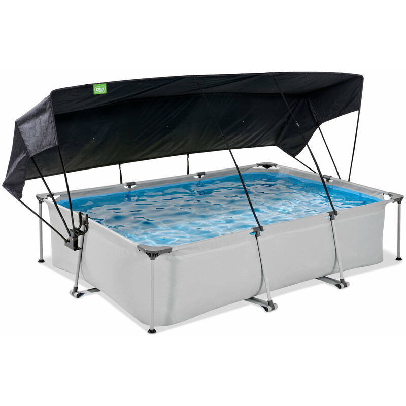 Exit Toys - Piscine exit Soft Grey 300x200x65cm avec pompe filtrante et voile d'ombrage - gris