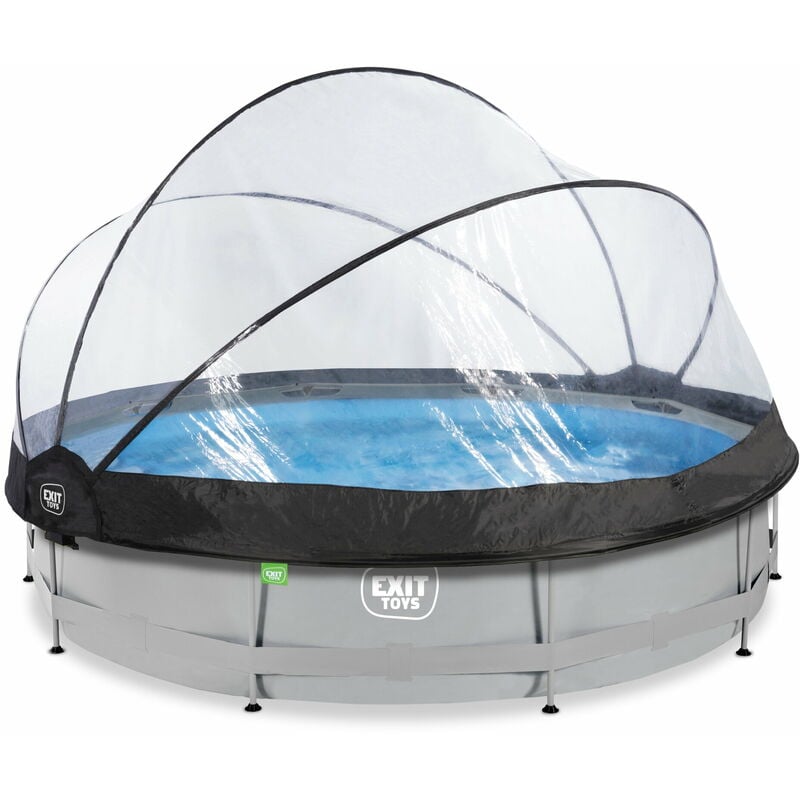 Errebi Group - Piscine exit Soft Grey ø360x76cm avec pompe filtrante et dôme - gris