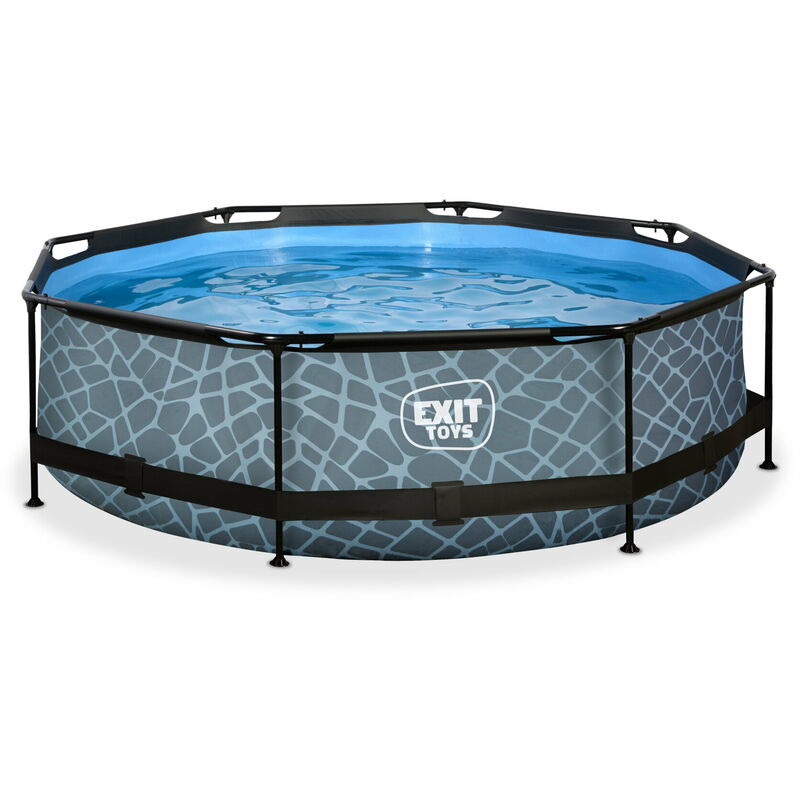 Smoby - Piscine exit Stone ø300x76cm avec pompe filtrante - grise