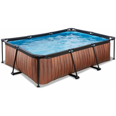 Piscine EXIT Wood 220x150x65cm avec pompe filtrante - marron