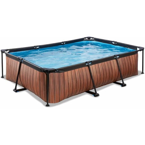 Piscine EXIT Wood 300x200x65cm avec pompe filtrante - marron