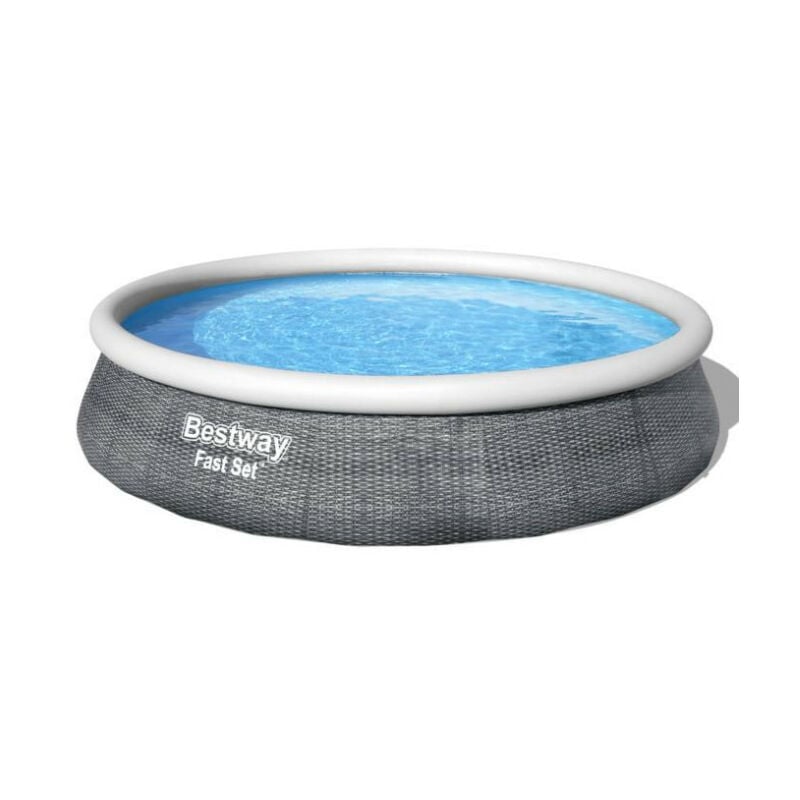 Bestway - Piscine autoportée ronde ø 396 x H.84 cm Fast Set Rotin