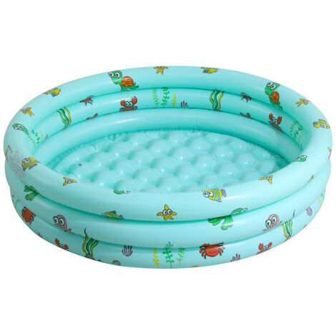 Piscine gonflable à 3 anneaux, pataugeoire gonflable ronde, baignoire gonflable, piscine pour enfants pour une utilisation intérieure et extérieure, 100 cm x 40 cm