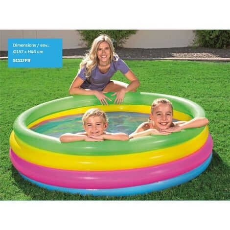 Bestway piscine pour enfants bleu 213 x 207 x 69 cm 54153 - La Poste