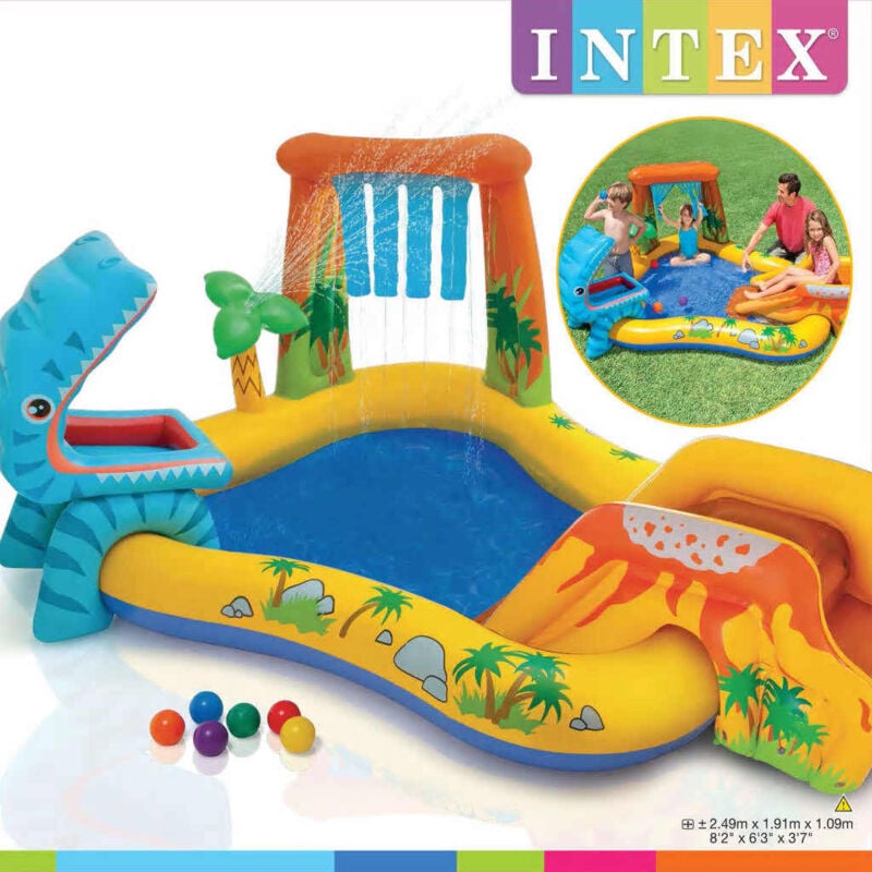 Intex - Piscine gonflable Dinosaur Play Center 249x191x109 cm 57444NP