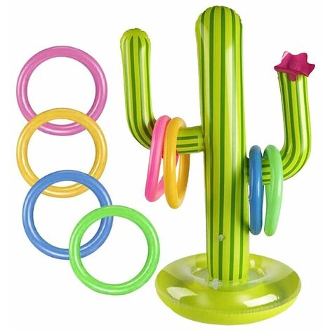 Piscine Gonflable Jouets, 9PCS Toss Game Ring , d’Anneau de Cactus Gonflable, Jeux Piscine Exterieur Enfant Adulte Mexican Fiesta Party Anniversaire -