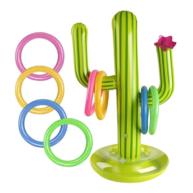 Piscine Gonflable Jouets, 9PCS Toss Game Ring , d'Anneau de Cactus Gonflable, Jeux Piscine Exterieur Enfant Adulte Mexican Fiesta Party Anniversaire