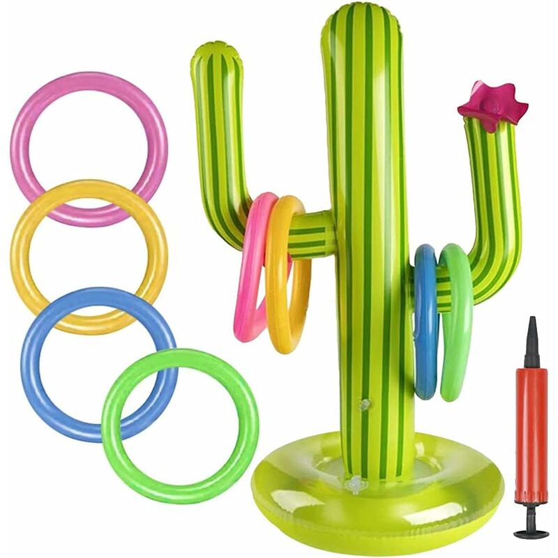 Piscine Gonflable Jouets Toss Game Ring d'Anneau de Cactus Gonflable Jeux Piscine Extérieur Enfant Macaron