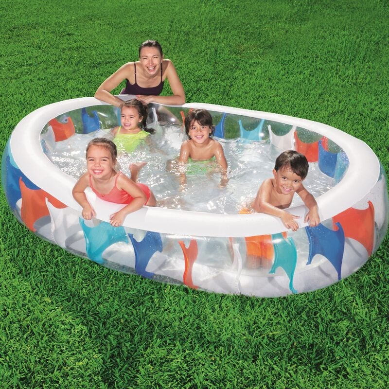 Bestway - 54066B piscine gonflable hors sol ovale multicolore 234x152x51 cm en vinyle pour enfant