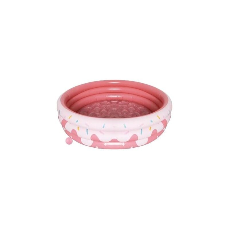 Piscine Gonflable, Pataugeoire Gonflable Ronde Donut Épaissir Piscine Antidérapante avec Fond À Bulles Souples Piscine Hors Sol Pliable for Enfants