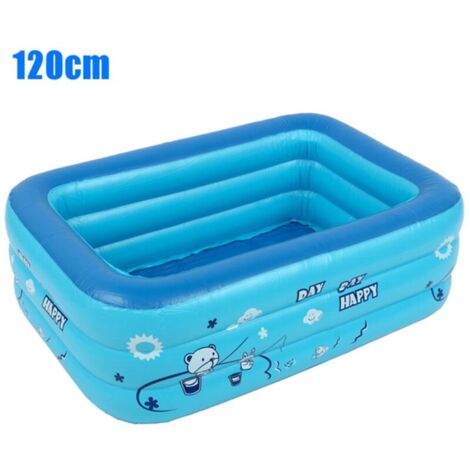 Piscine gonflable pour bébé 120 x 70 x 35 cm – PVC haute densité – Système de drainage portable – Pataugeoire rectangle