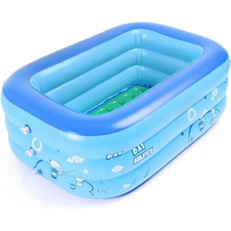 Piscine gonflable pour bébé, petite piscine pour enfants, pliable en PVC, rectangulaire, douche familiale, lavabo, douche portable, pour bébé et enfant, taille 120 x 70 x 35 cm
