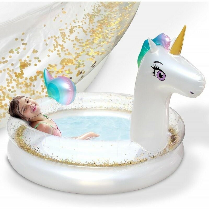 Bb-loisir - Piscine gonflable pour enfants - 200x135x90 cm piscine hors sol design Licorne- à partir de 3ans.