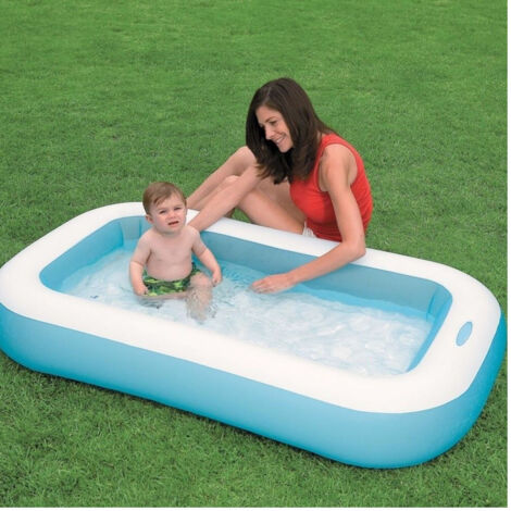 Piscine Gonflable Pour Enfants Bébé Rectangulaire 166 X 100 X 28 Cm Jardin